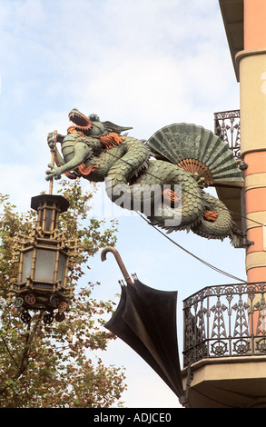 Drachen Lampe Barcelona Spanien Stockfoto