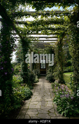 Die Edwardian Pergola im Sommer in West Dean Gardens, West Sussex, Großbritannien Stockfoto