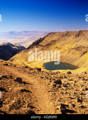 Ansicht von Wildhorse See Steens Mountains Oregon Trail Stockfoto