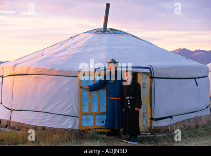 Mongolische Jurten Wohnungen Mongolei Stockfoto