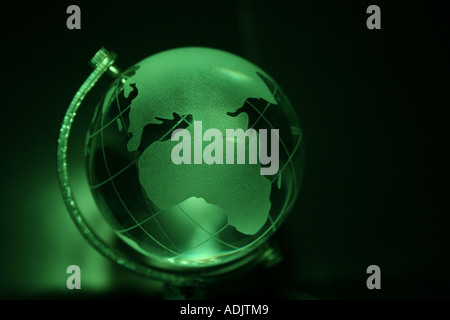 Green Globe recycling, featuring The Middle East, Afrika und Europa Stockfoto