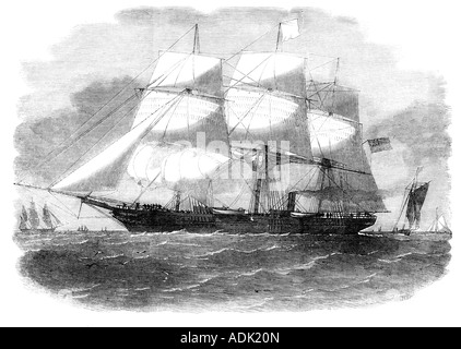 Australische Hilfs Dampf Firma Clipper Istanboul aus dem 19. Jahrhundert Gravur Stockfoto