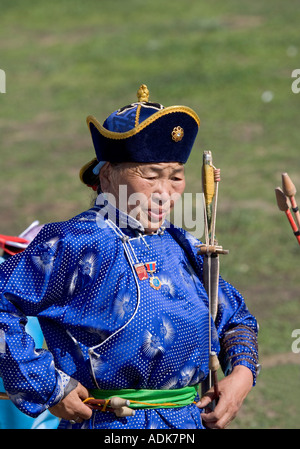 Frau Schütze am Naadam-Fest Stockfoto