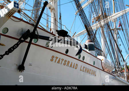 Statsraad Lehmkuhl Mottenhalle vertäut in Bergen, Norwegen Stockfoto