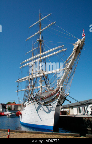 Statsraad Lehmkuhl Mottenhalle vertäut in Bergen, Norwegen Stockfoto