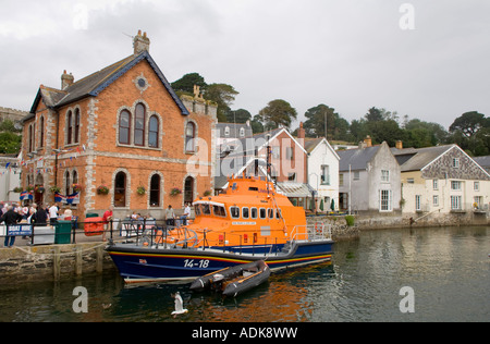 Rettungsboot Tag am Stadtkai in der Stadt von Fowey Cornwall Stockfoto