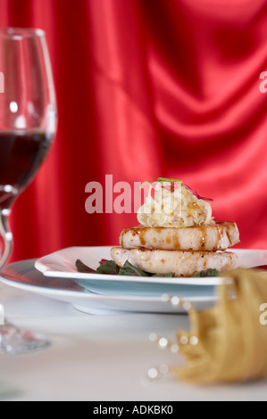 Fleisch essen Schweinefleisch steak Stockfoto