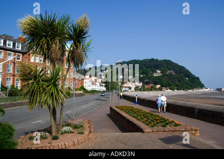 Minehead Promenade und Uferstraße, Somerset, Großbritannien Stockfoto