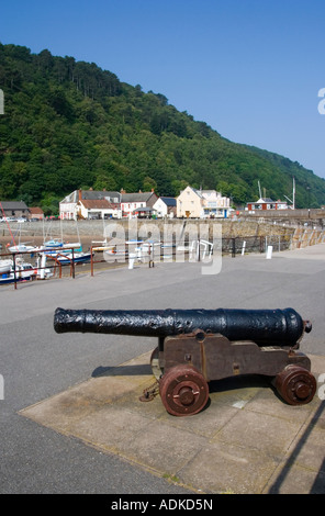 Alte historische Kanone in Minehead, Somerset, Großbritannien Stockfoto