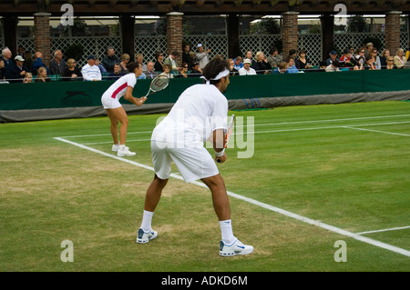 Tennis-Spieler in Wimbledon Lawn Tennisclub, London, UK Stockfoto