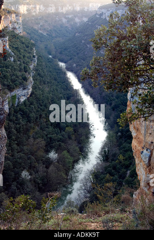 Ebro Fluss Canyon Pesquera de Ebro Burgos Provinz Castilla y León Spanien Stockfoto