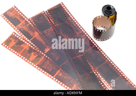 Serie Objekt auf weißen Negativfilm Stockfoto