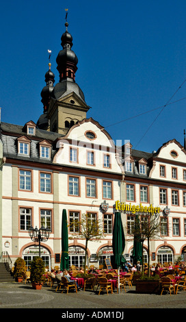 Bin Plan und der Liebfrauenkirche, Koblenz, Deutschland. Stockfoto