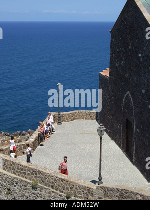 Die Kathedrale von Sant'Antonio Abate in der alten Stadt Castelsardo, Sardinien, Italien Stockfoto