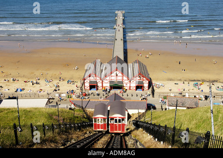 Saltburn cliff Straßenbahn Seilbahn, Cleveland, Großbritannien Stockfoto