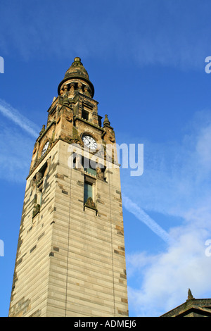 Kirchturm, Free Church of Scotland, entworfen von Alexander Griechisch Thomson. St Vincent Street, Glasgow, Schottland, Vereinigtes Königreich. Stockfoto