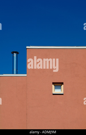 Detail der rostig rot Betonwand Stockfoto