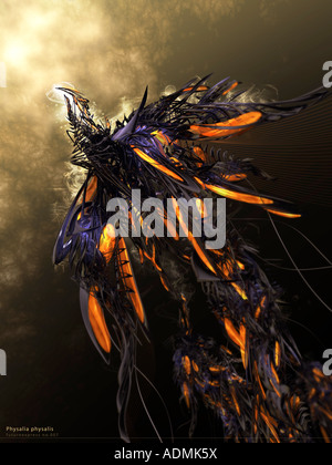 Abstraktes Bild eines Objekts in den Himmel aufsteigt Stockfoto