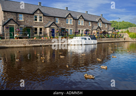 Gehäuse Brecon Canal Basin Powys Mitte Wales UK Stockfoto