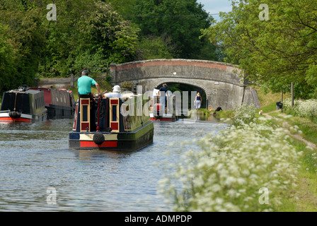 Hausboote auf dem Shropshire Union Canal bei Brewood, Staffordshire UK Stockfoto