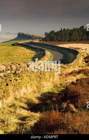 Blick auf Windgather Felsen in der Nähe von Macclesfield, Peak District National Park, Cheshire, England, Vereinigtes Königreich Stockfoto
