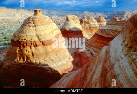 Nördlichen Coyote Buttes Sandstein Kuppeln, rot gebändert, USA, Arizona, Paria Canyon Vermillion Cliffs Wilderness Area, Jan 99. Stockfoto