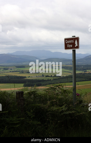 Die Queen-Blick in der Nähe von Tarland, Aberdeenshire, Schottland, UK, mit Blick auf Lochnagar, Morven und Mount Keen. Stockfoto