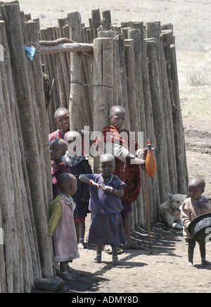 Masai Dorf Tansania Stockfoto