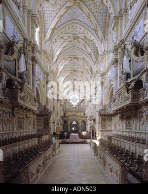 Ebrach Im Steigerwald, Zisterzienserkloster, Klosterkirche, Blick Nach Westen Stockfoto