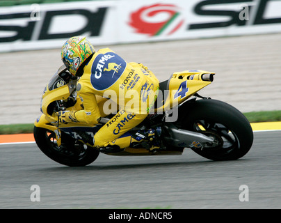 Alex Barros Reiten für Camel Honda im Jahr 2005 Moto GP Weltmeisterschaft in Valencia Stockfoto