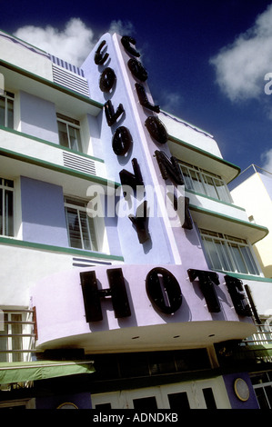 Colony Hotel am Ocean Drive, South Beach, Miami, Florida, USA Stockfoto