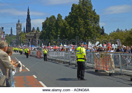 Die G8 Protestmarsch in Edinburgh Schottland 2005 Stockfoto