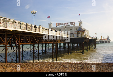 Pier von Brighton an der Küste von der Südküste in England, United Kingdom Stockfoto