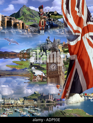 GB - digitale MONTAGE: Großbritannien-Konzept Stockfoto