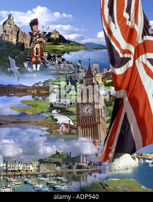 GB - digitale MONTAGE: Großbritannien-Konzept Stockfoto