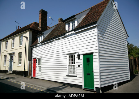 Weiß lackiertes Wetter Internat auf einem Haus Nominierungsparteitag Essex East Anglia England UK Stockfoto