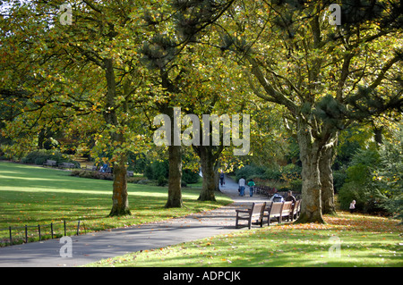 Ein Sonntagnachmittag im Herbst im Botanischen Garten Glasgow Stockfoto