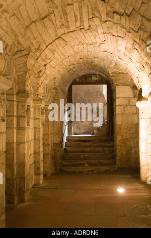 Die Krypta die, Eglise St. Philibert Abbey church Tournus Frankreich Stockfoto