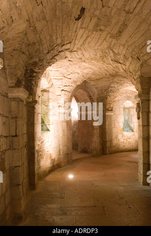 Die Krypta die, Eglise St. Philibert Abbey church Tournus Frankreich Stockfoto