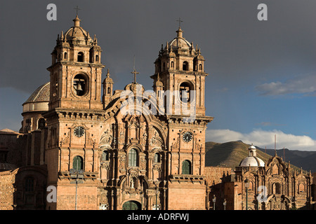 [Iglesia De La Compania de Jesus], Jesuitenkirche in Sonnenlicht, Cusco-UNESCO-Weltkulturerbe-Stadt, Peru, Anden, "Südamerika" Stockfoto