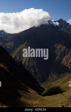 [Inka-Trail] Berg Blick vom Gipfel des "Toten Frau Pass", [Urubamba-Tal], Peru, Anden, "Südamerika" Stockfoto