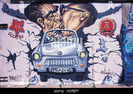 East Side Gallery, Berliner Mauer. Stockfoto