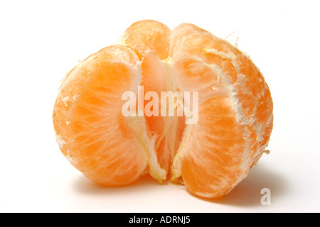 Clementine isoliert auf weißem Hintergrund. Stockfoto
