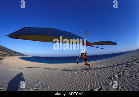 Tarifa Hängegleiter Stockfoto