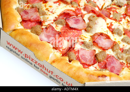 Fleisch fest Pizza Stockfoto