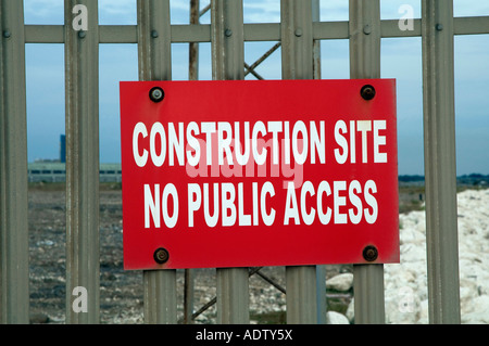 Warnschild Bau Website kein öffentlicher Zugriff Stockfoto