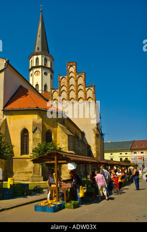 Marktplatz neben der St. James Church in zentralen Levoca in der östlichen Slowakei EU Stockfoto