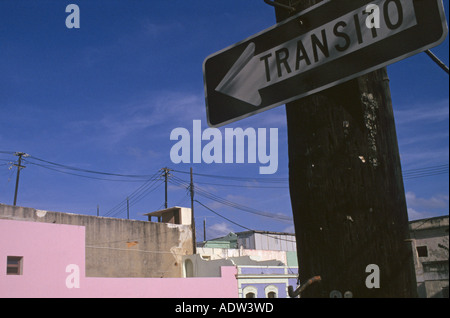 Straßenschild in der alten Stadt San Juan in Puerto Rico Insel Karibik Stockfoto