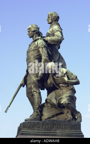 Forscher Meriwether Lewis und William Clark mit ihren indianischen Führer Sacagawea. Digitale Fotografie Stockfoto