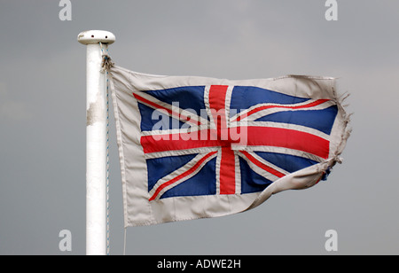 Britische Flagge Union Jack Flagge am mast Stockfoto